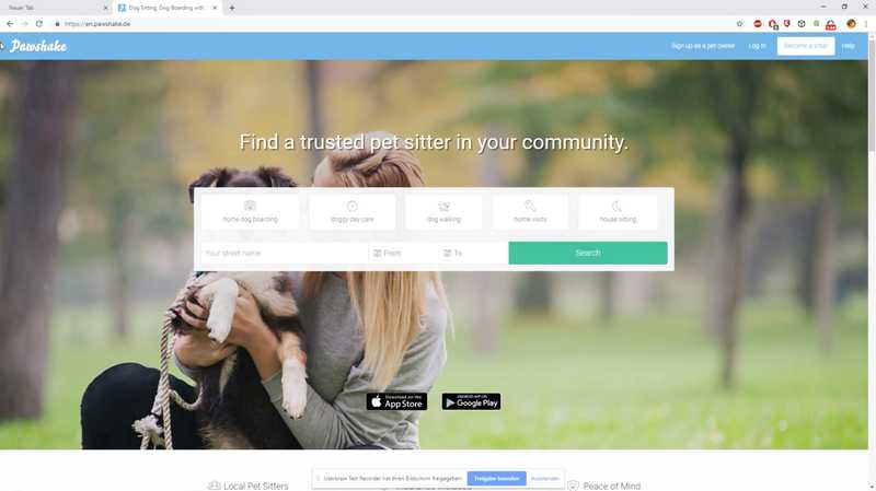 Pawshake website screenshot