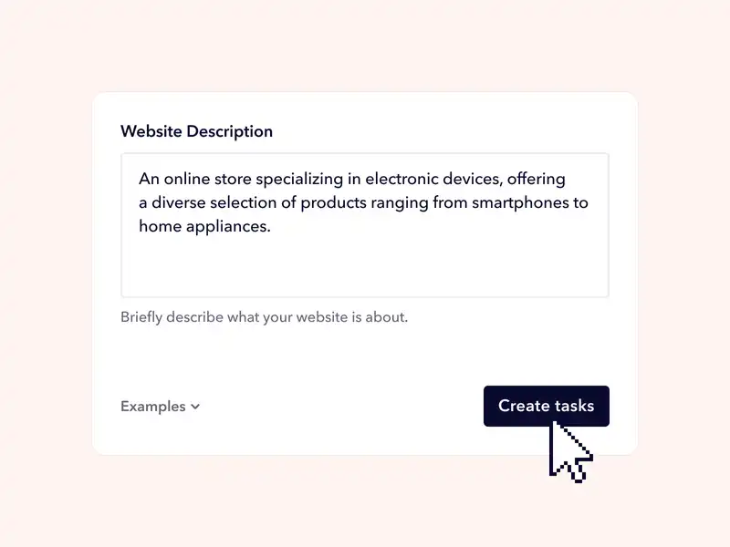 Userbrain auto-create tasks interface showing AI-generated user testing tasks.