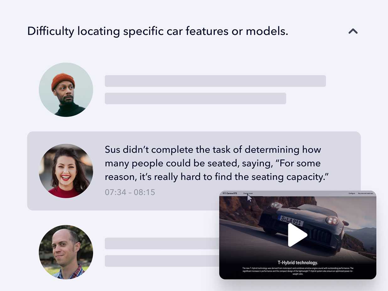 A screenshot of the Userbrain dashboard with an example of AI-generated clips
