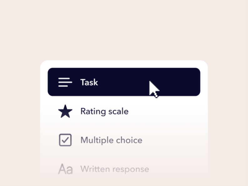 Userbrain interface showing how to create a task