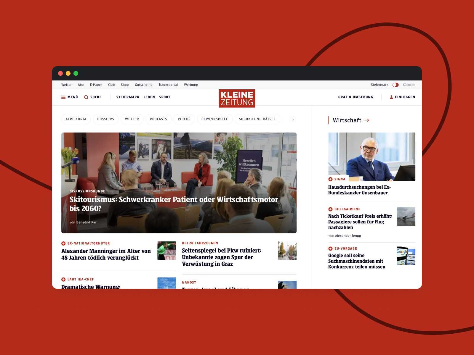 Kleine Zeitung's product screenshot