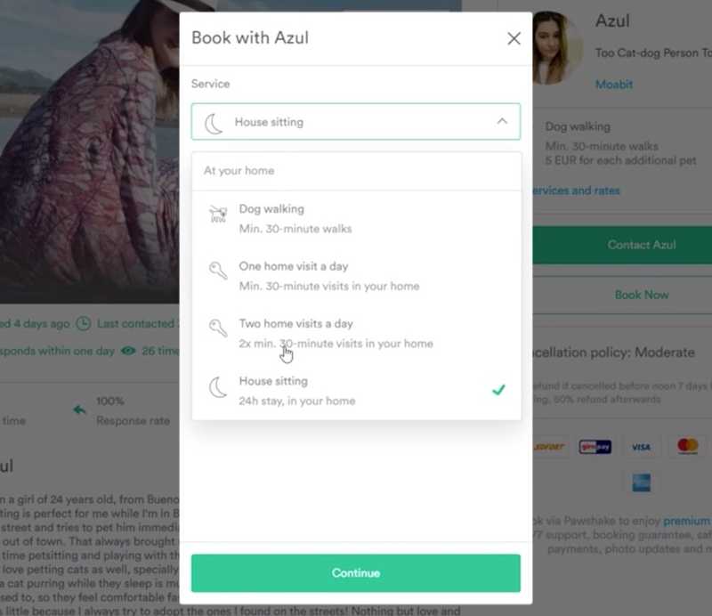 Pawshake service selection