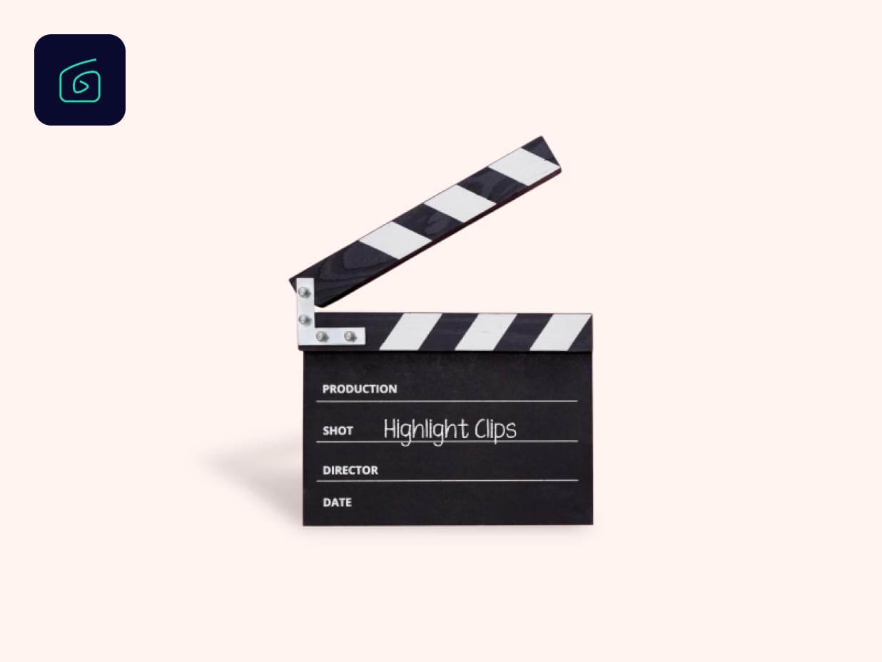 Film clap board in an open position