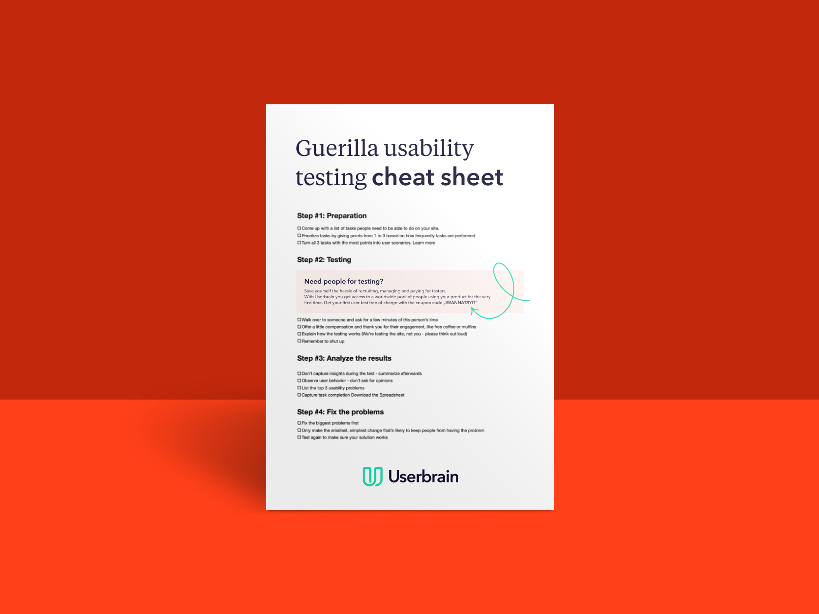 Guerrilla Usability Testing Cheat Sheet