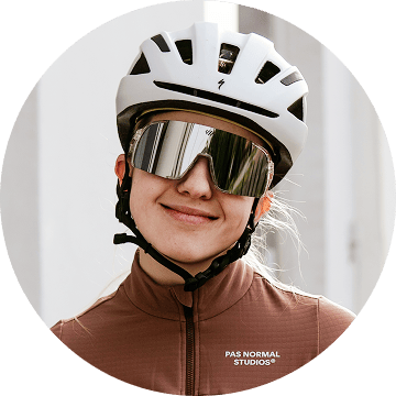 woman with biking helmet